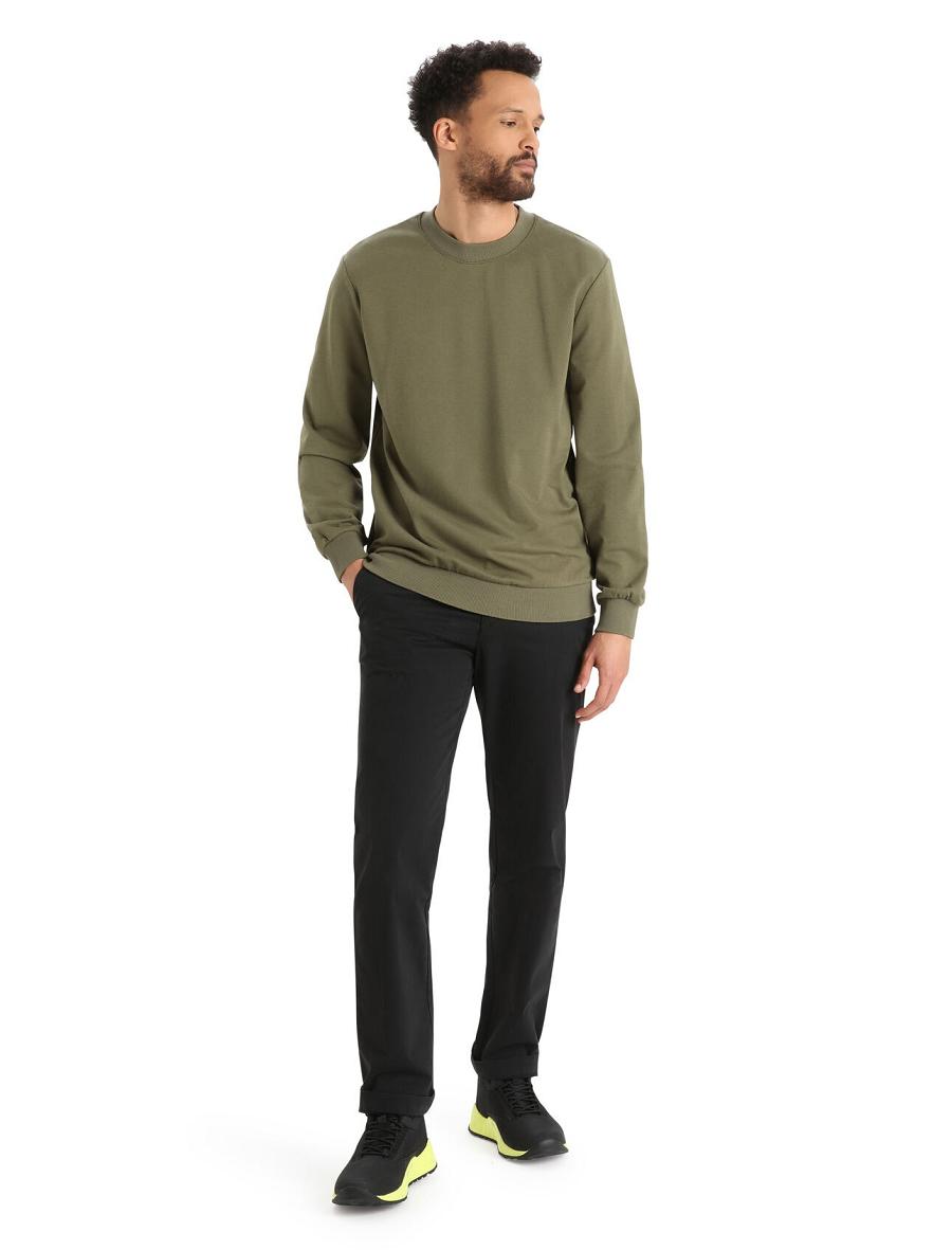 Men's Icebreaker Merino Central II Long Sleeve Sweatshirt Hoodie Loden | CA 1671OKIR